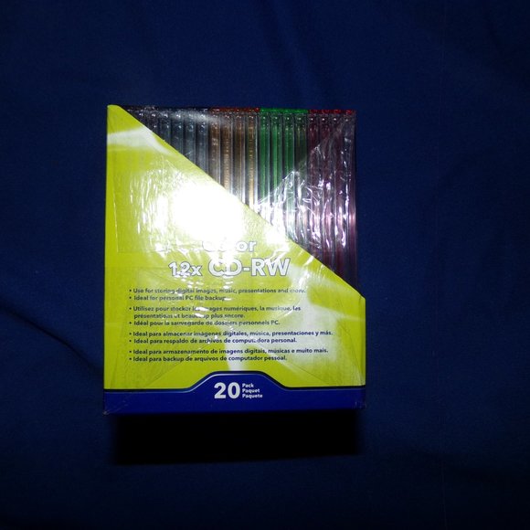 Verbatim 12x CD-RW 20 Pack w/ Jewel Cases - New in Box - Multi-colored - Picture 7 of 8